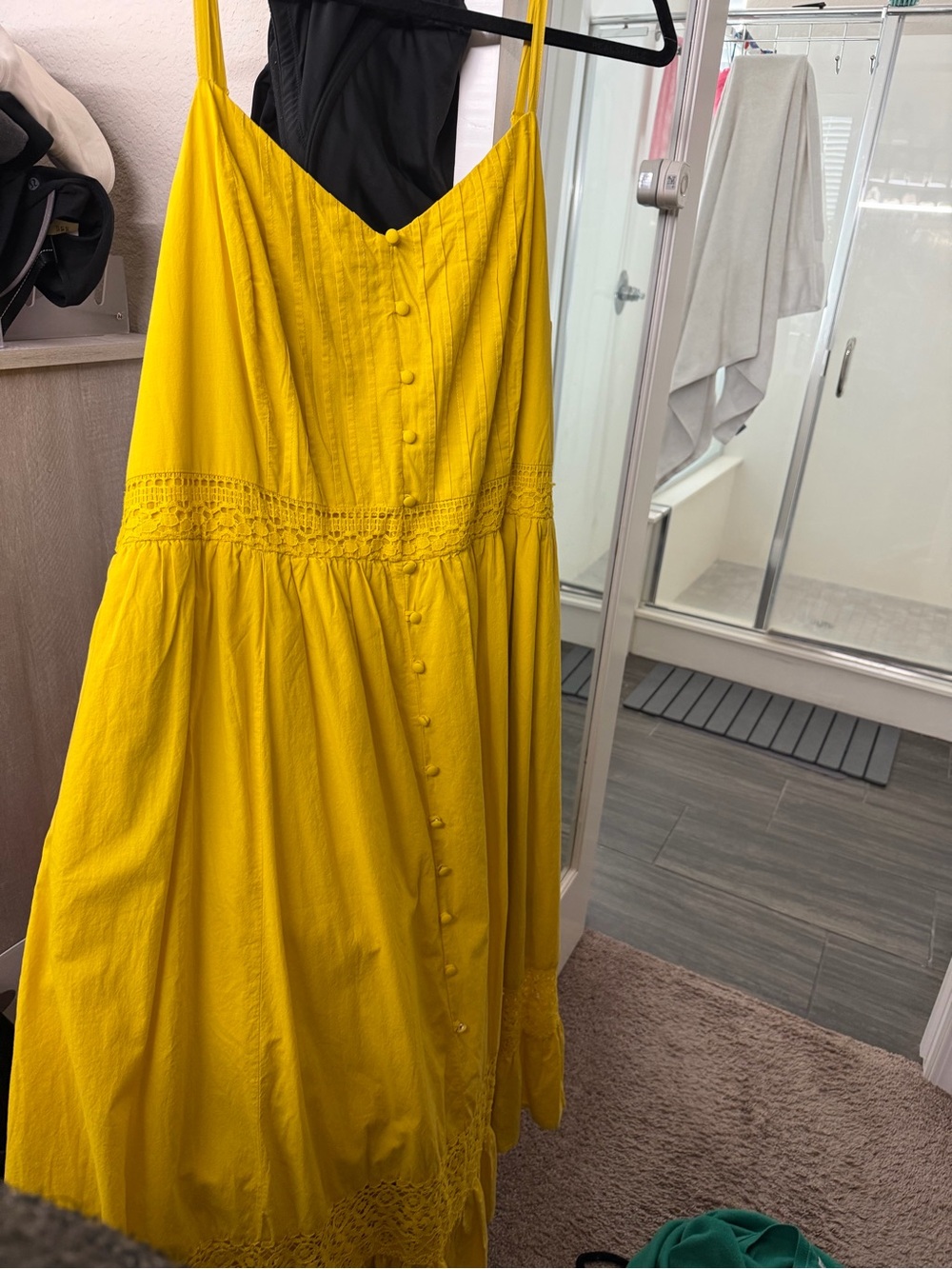 torrid Bright Yellow Maxi Dress with Lace Trim